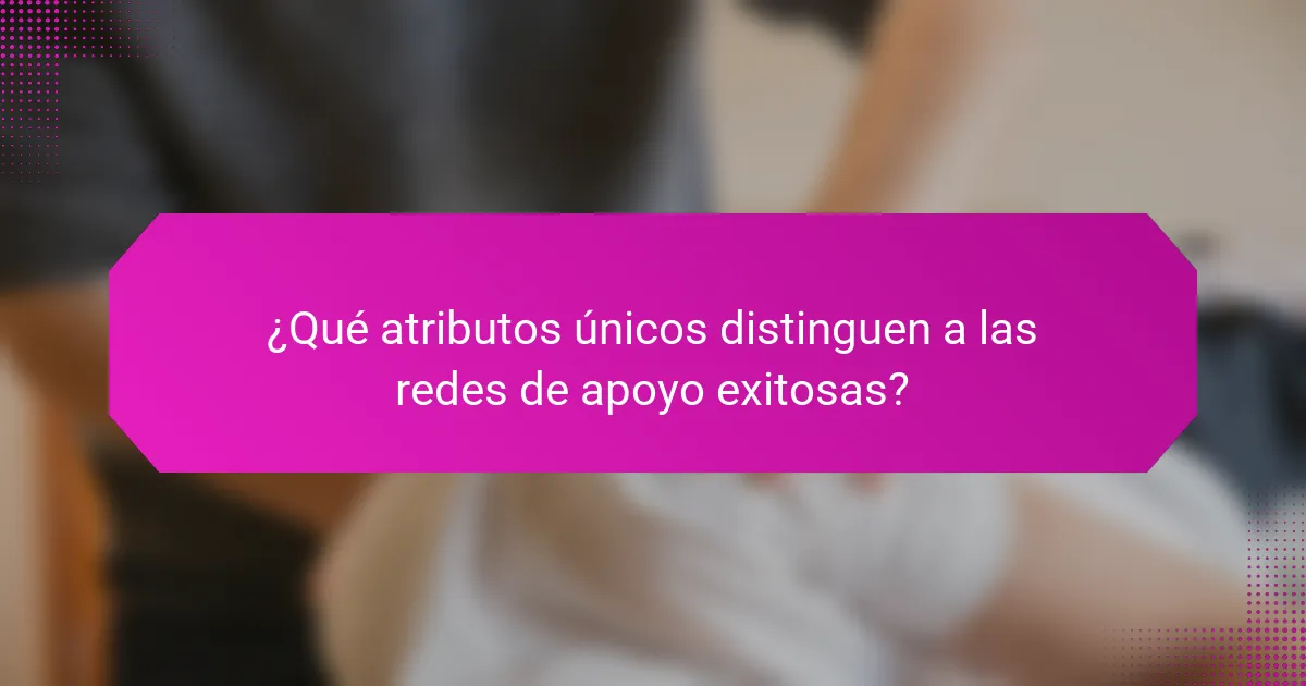 ¿Qué atributos únicos distinguen a las redes de apoyo exitosas?