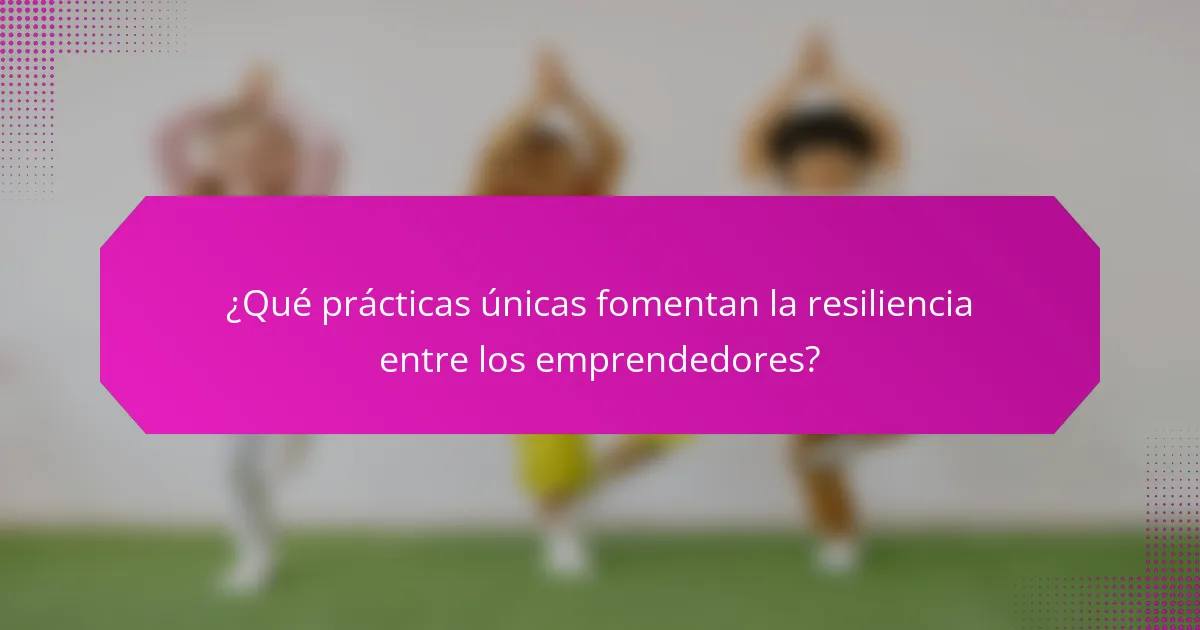 ¿Qué prácticas únicas fomentan la resiliencia entre los emprendedores?